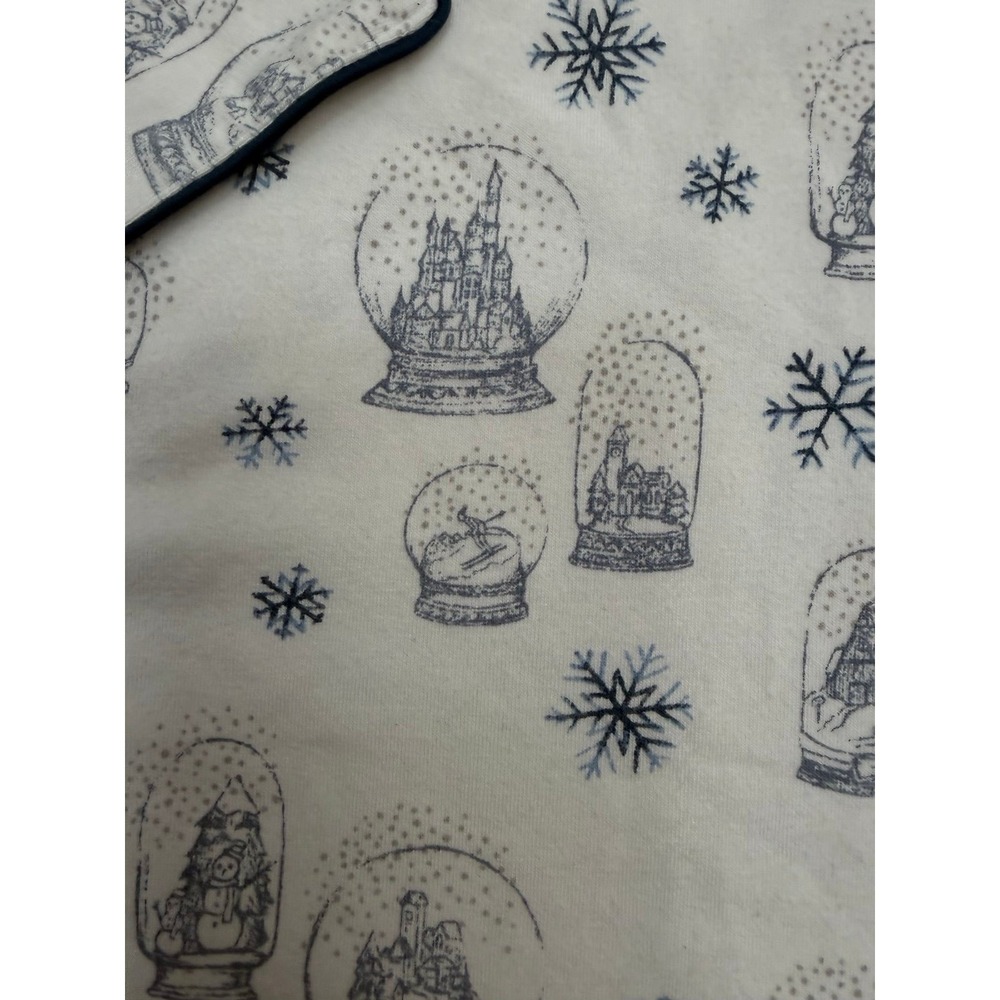 Soma Pajama Set XL Winter Snow Globe Print Button Up Top Pants - Picture 5 of 12
